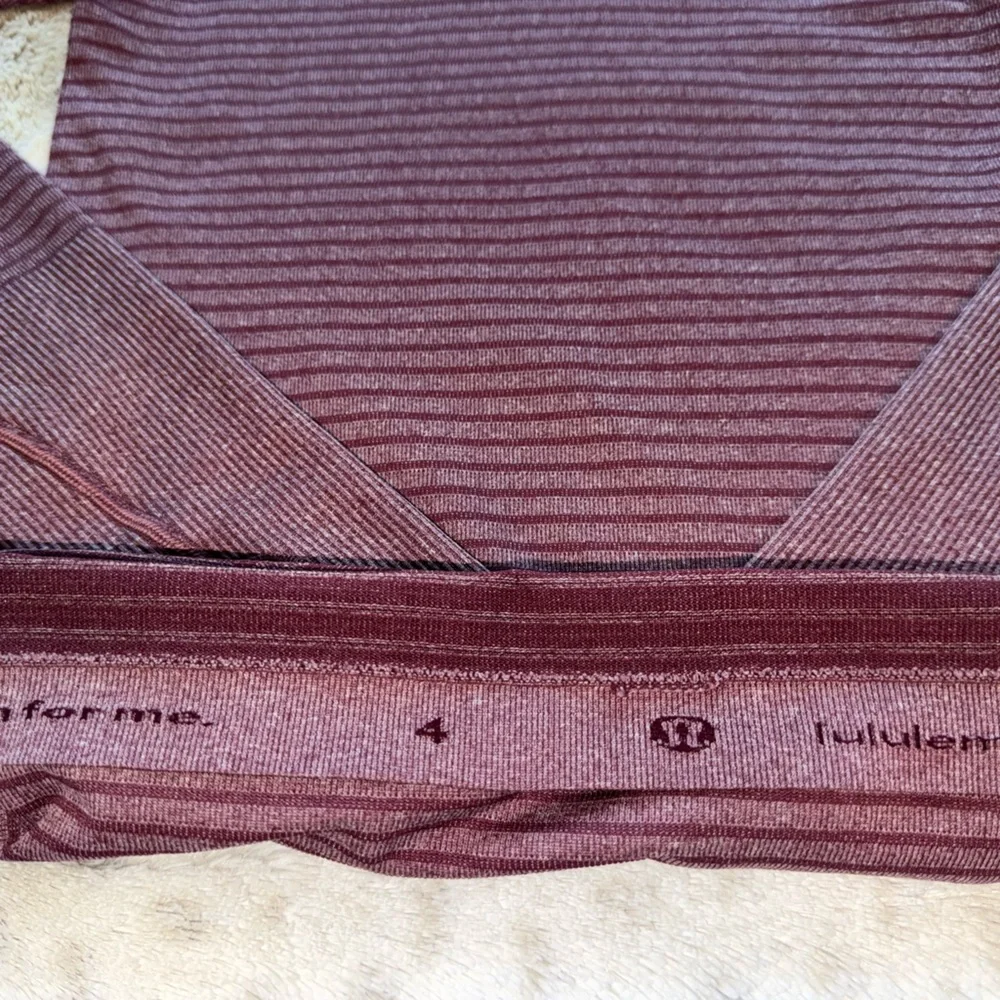 Lululemon Swiftly Tech Long Sleeve Crew in Heathered Bordeaux Drama Size 4 - Picture 11 of 15